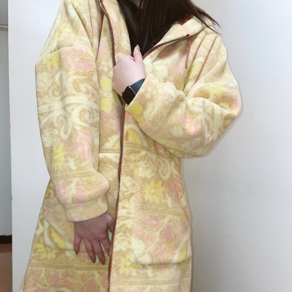 🎉LAST CHANCE🎉 FREE PEOPLE Cozy Printed Blanket Hoodie / Sunset Combo - Picture 11 of 13